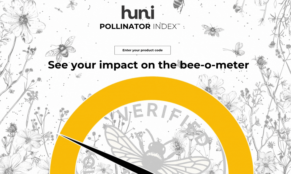 huni Pollinator Index™ bee-o-meter dashboard